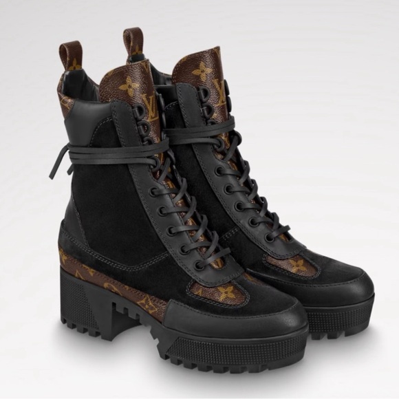 Authentic LouisVuitton Laureate Platform Desert Boot, Black 37.5, VGUC - Picture 13 of 16